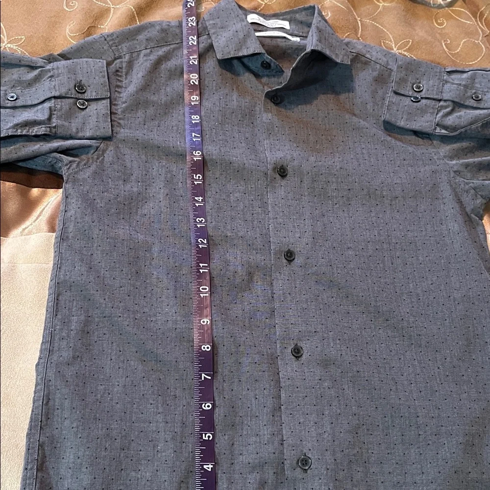 Calvin Klein Boys Gray Button-Up Dress Shirt - Long Sleeve Size 12